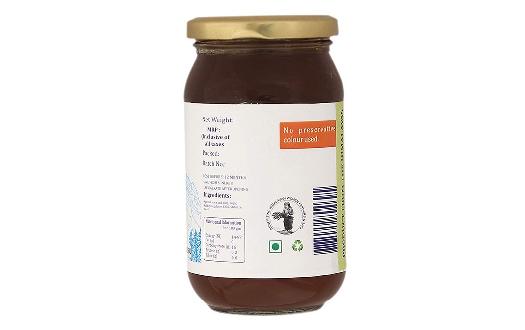 Arena Organica Apricot Jam    Glass Jar  500 grams